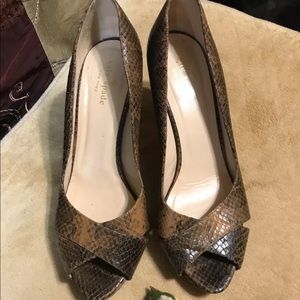 Kate Spade Open Toed Snake Print Heels 8
